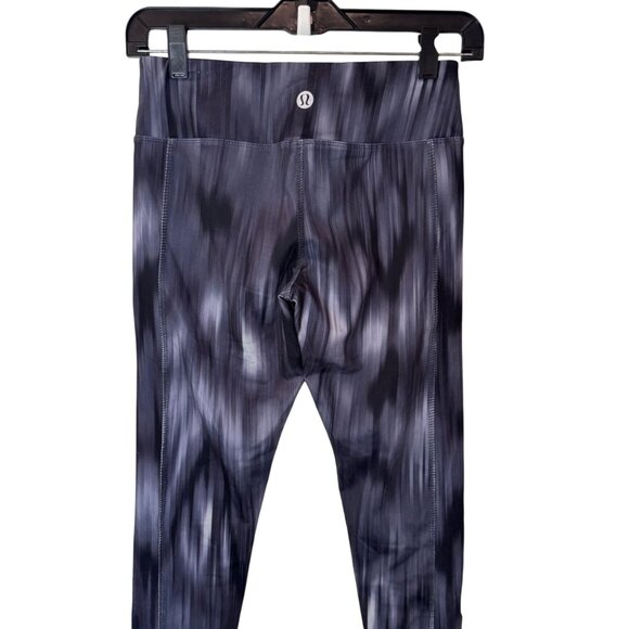 Lululemon abstract print workout leggings black and grey women's size 4 - Picture 3 of 4